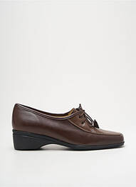 Derbies tissage satiné talon de 4 à 6cm marron MARCO femme