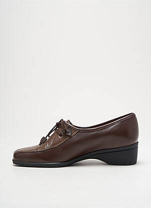 Derbies tissage satiné talon de 4 à 6cm marron MARCO femme
