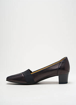 Escarpins bout carré talon de 4 à 6cm marron MARCO femme