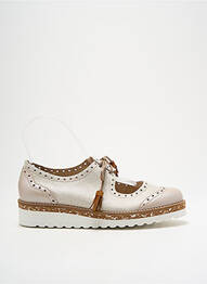 Derbies tissage satiné talon plat jusqu'à 3cm argent PINTO DI BLU femme