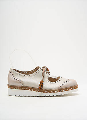 Derbies tissage satiné talon plat jusqu'à 3cm argent PINTO DI BLU femme
