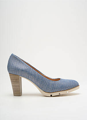 Escarpins tissage satiné talon de 7 à 9cm bleu KARSTON femme