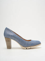 Escarpins tissage satiné talon de 7 à 9cm bleu KARSTON femme
