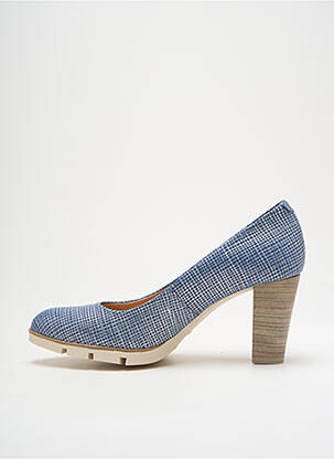 Escarpins tissage satiné talon de 7 à 9cm bleu KARSTON femme