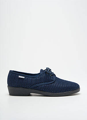 Chaussons/pantoufles fermeture lacets talon plat jusqu'à 3cm bleu FARGEOT femme