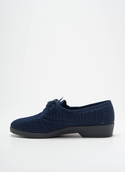 Chaussons/pantoufles fermeture lacets talon plat jusqu'à 3cm bleu FARGEOT femme