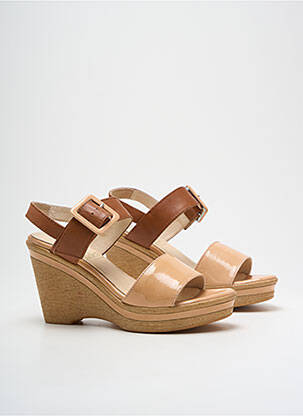 Sandales/nu pieds matière lisse talon de 7 à 9cm beige GADEA femme