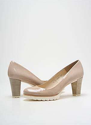 Escarpins matière lisse talon de 4 à 6cm beige GADEA femme