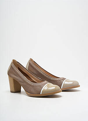 Escarpins matière lisse talon de 4 à 6cm marron SWEET femme