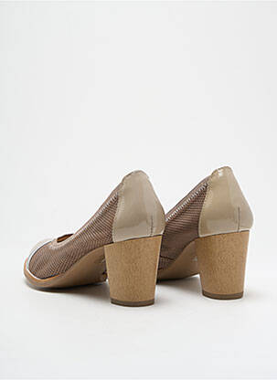 Escarpins matière lisse talon de 4 à 6cm marron SWEET femme