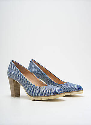 Escarpins tissage satiné talon de 7 à 9cm bleu KARSTON femme