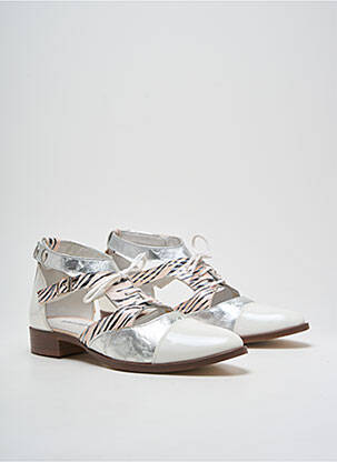 Derbies bout pointu talon plat jusqu'à 3cm argent REGARD femme