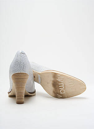 Escarpins tissage satiné talon de 7 à 9cm argent MYMA femme