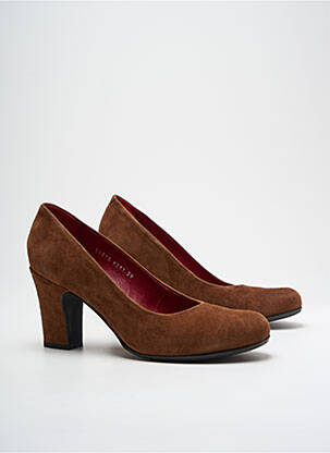 Escarpins nubuck talon de 7 à 9cm marron PONS QUINTANA femme