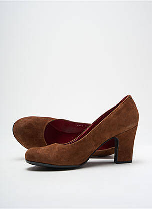 Escarpins nubuck talon de 7 à 9cm marron PONS QUINTANA femme