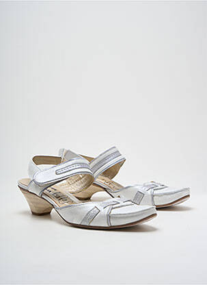 Sandales/nu pieds tissage satiné talon de 4 à 6cm blanc J.METAYER femme