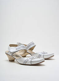 Sandales/nu pieds tissage satiné talon de 4 à 6cm blanc J.METAYER femme