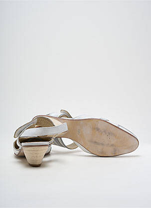 Sandales/nu pieds tissage satiné talon de 4 à 6cm blanc J.METAYER femme
