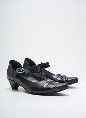 Escarpins tissage satiné talon de 4 à 6cm noir J.METAYER femme