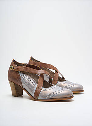 Escarpins tissage satiné talon de 4 à 6cm gris DKODE femme