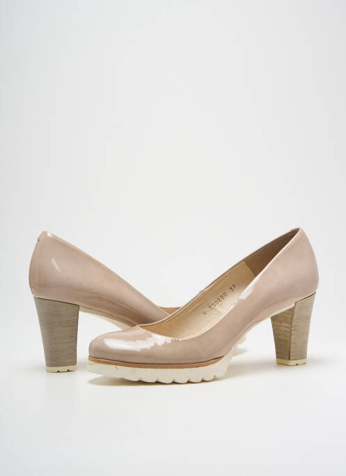 Escarpins matière lisse talon de 4 à 6cm beige GADEA femme