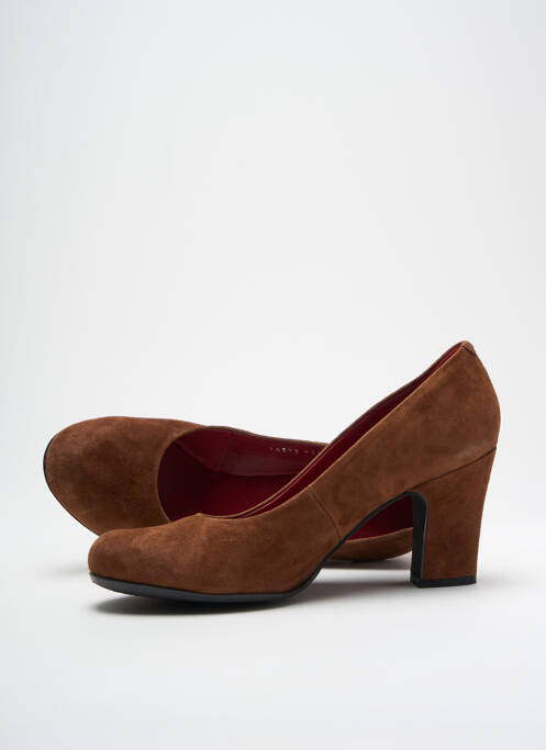 Escarpins nubuck talon de 7 à 9cm marron PONS QUINTANA femme