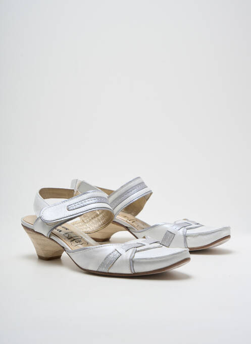 Sandales/nu pieds matière lisse talon de 4 à 6cm blanc J.METAYER femme
