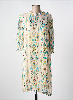 Robe courte manches 3/4 manches 3/4 beige CREAM femme