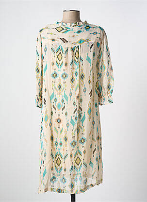 Robe courte manches 3/4 manches 3/4 beige CREAM femme