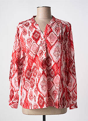Chemisier imprimé fantaisie manches longues rouge SEASON femme