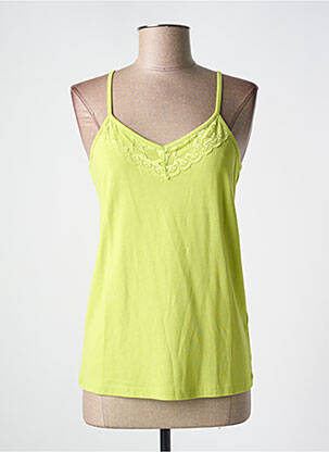 Top stretch sans manche vert CREAM femme