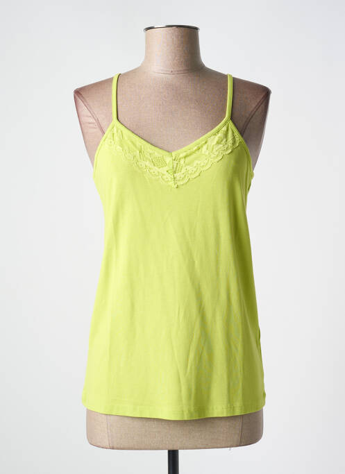 Top stretch sans manche vert CREAM femme