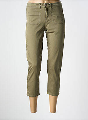 Pantacourt stretch taille normale vert CREAM femme