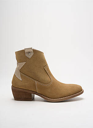 Bottines/boots tissage satiné talon de 4 à 6cm beige CREAM femme