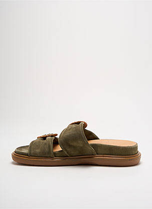 Mules/sabots nubuck talon de 4 à 6cm vert MINKA DESIGN femme