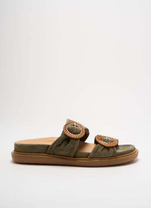 Mules/sabots nubuck talon de 4 à 6cm vert MINKA DESIGN femme