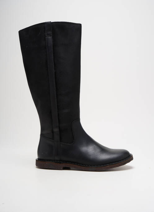 Bottes tissage satiné talon plat jusqu'à 3cm noir KICKERS femme
