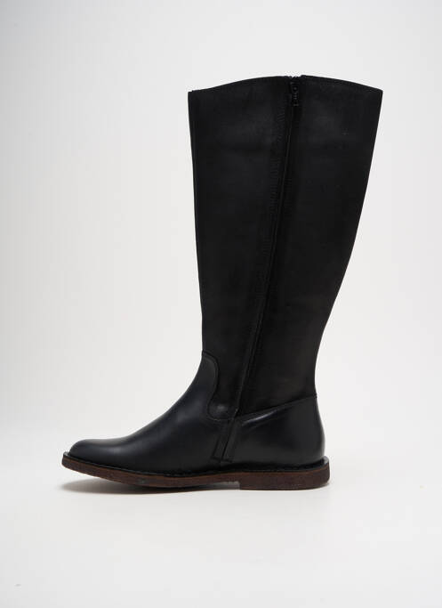 Bottes tissage satiné talon plat jusqu'à 3cm noir KICKERS femme