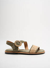 Sandales/nu pieds chiquet talon plat jusqu'à 3cm vert MINKA DESIGN femme