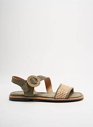Sandales/nu pieds chiquet talon plat jusqu'à 3cm vert MINKA DESIGN femme