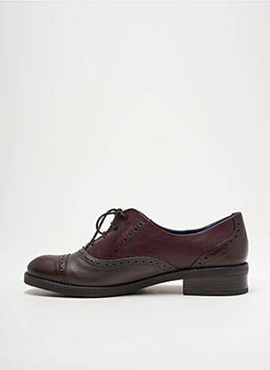 Derbies tissage satiné talon plat jusqu'à 3cm violet DORKING femme