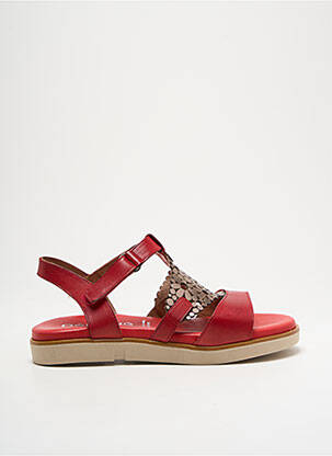 Sandales/nu pieds matière lisse talon plat jusqu'à 3cm rouge DORKING femme