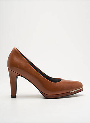 Escarpins tissage satiné talon de 7 à 9cm marron MYMA femme