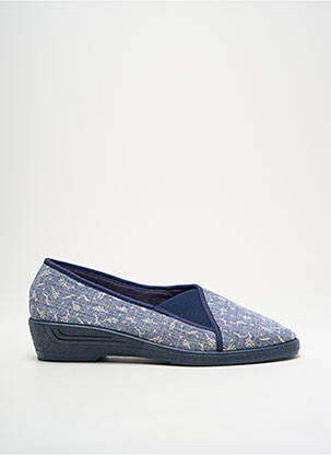 Chaussons/pantoufles bout rond talon de 4 à 6cm bleu RONDINAUD femme