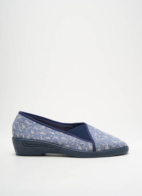 Chaussons/pantoufles bout rond talon de 4 à 6cm bleu RONDINAUD femme
