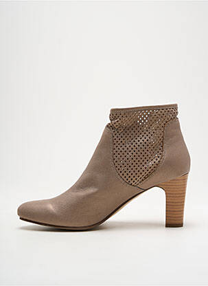 Bottines/boots matière lisse talon de 4 à 6cm beige KARSTON femme