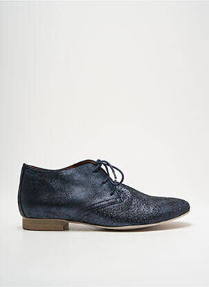 Derbies nubuck talon plat jusqu'à 3cm bleu KARSTON femme
