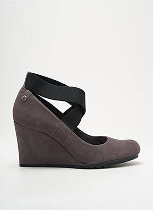 Escarpins nubuck talon de 7 à 9cm gris CLARKS femme