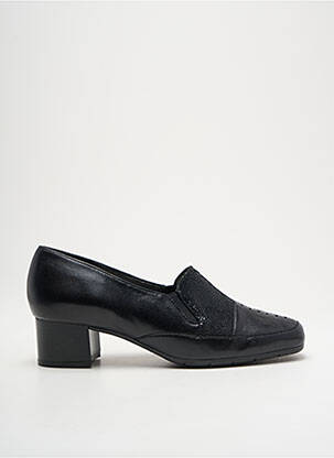 Mocassins tissage satiné talon de 4 à 6cm noir ARTIKA SOFT femme