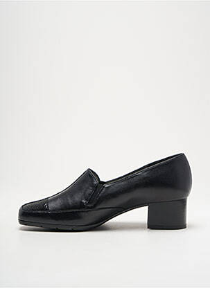Mocassins tissage satiné talon de 4 à 6cm noir ARTIKA SOFT femme